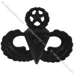 Army Badge: Master Combat Parachute First Award - black metal